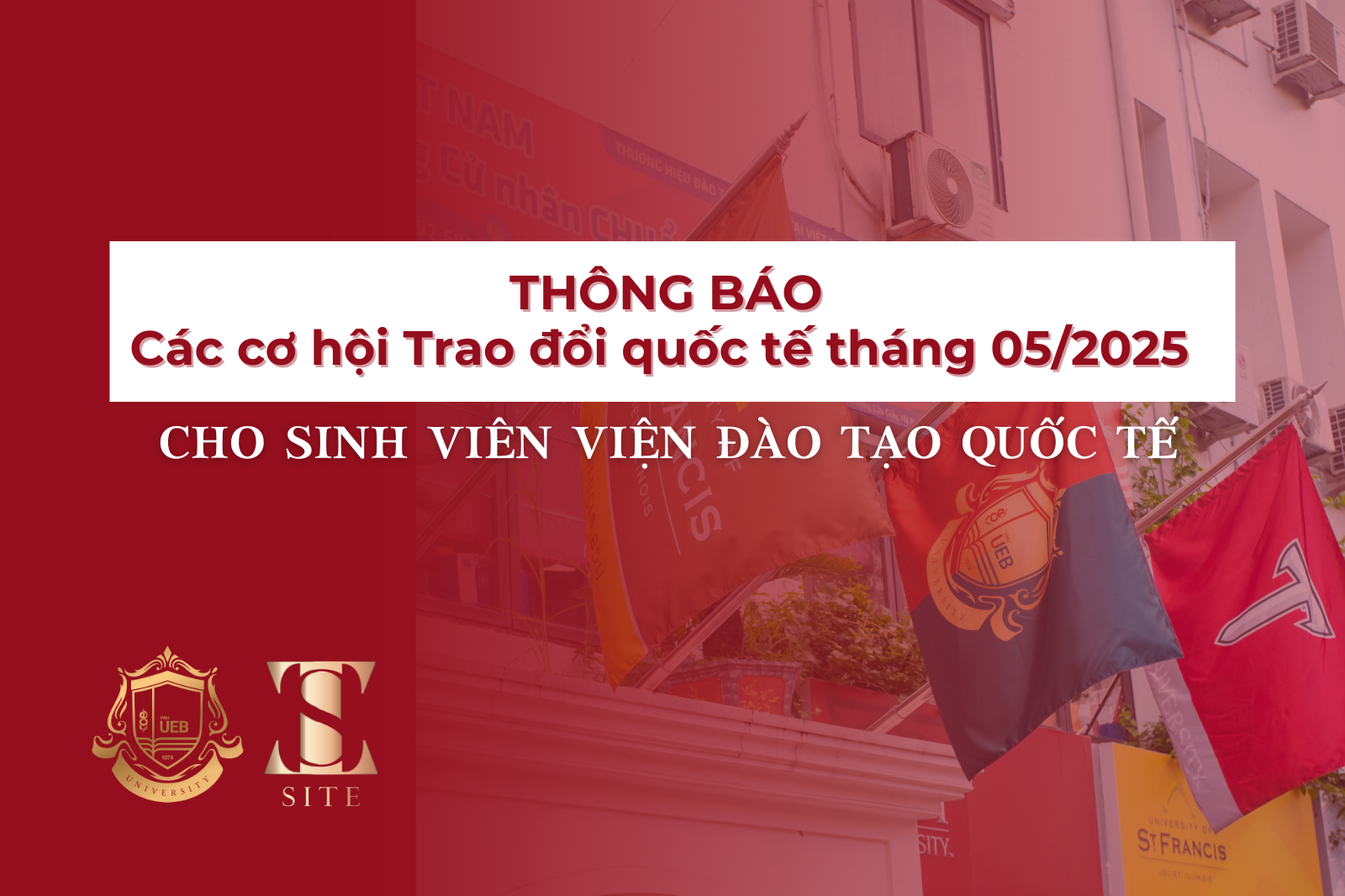 Thông báo về các Chương trình trao đổi quốc tế tháng 05/2025 dành cho sinh viên Viện Đào tạo Quốc tế
